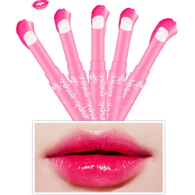 

Hot Magic Small Strawberries Women Oral Care Change Colors Lipsticks Moisturizing Makeup Lip Balm