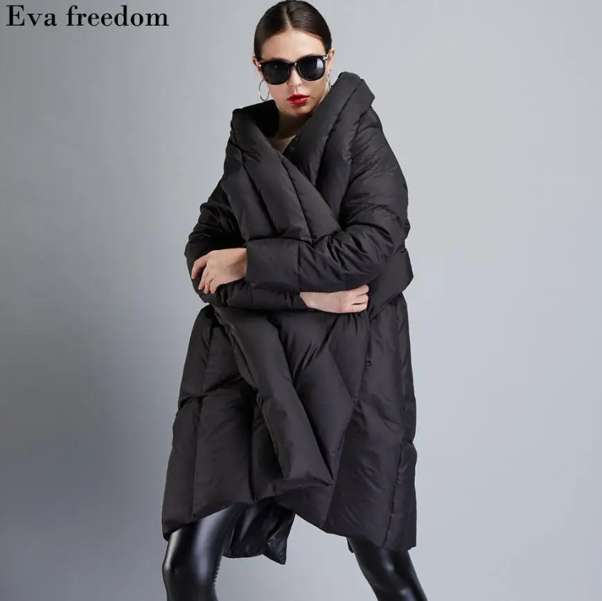 Модный бренд плащ стиль 90% белый утиный пух теплые парки пальто женское зимнее размера плюс свободный стиль теплая куртка wj1540