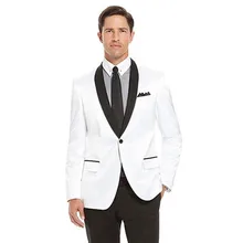 men slim fit suits groom tuxedo for wedding white custom made suit one button 2017 dress wool bleed