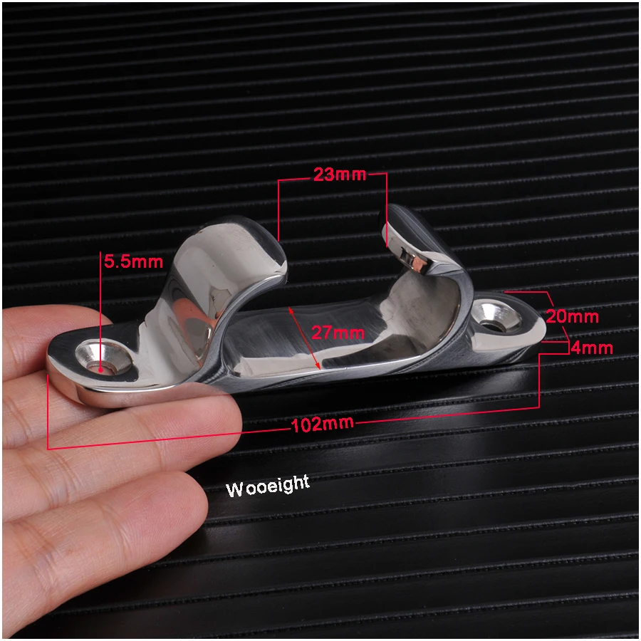 4Inch Stainless Steel 316 Polished Dock Deck Fair Lead Cleat Line Rope Hardware  Fitting For Boat Yacht Marine Caravan (2)