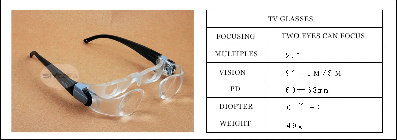 Близорукие Чтение Лупа ТВ смотреть степень регулировки гарнитуры очки Рыбалка телескоп AB891