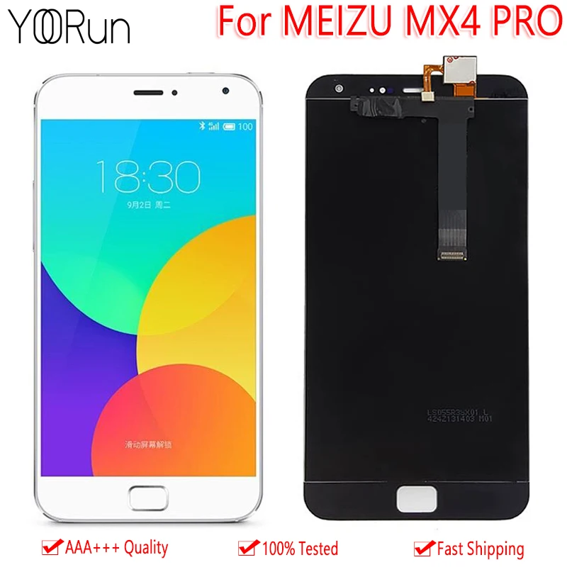 

Original Quality For MEIZU MX4 Pro MX 4 LCD Display Touch Screen Digitizer Assembly With Frame Replacement Parts White&Black