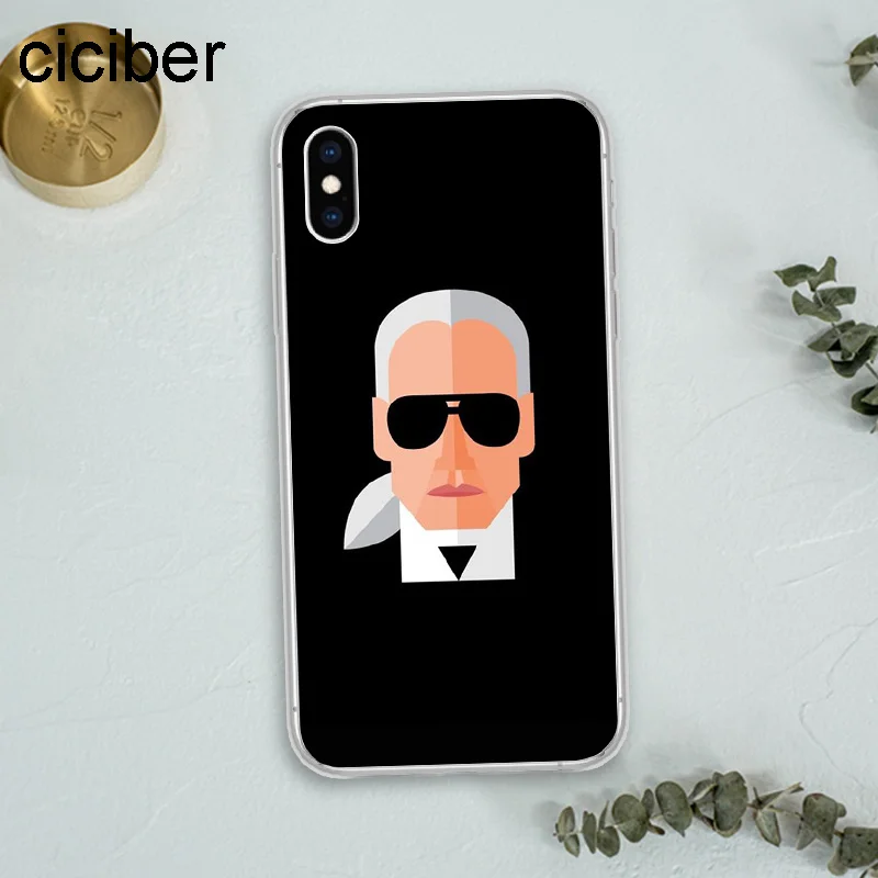 ciciber Best New Karl Lagerfeld Soft Silicon Phone Cases Cover for IPhone Case X XS Max XR 7 5S 8 6s Plus Capinhas Fundas Capa