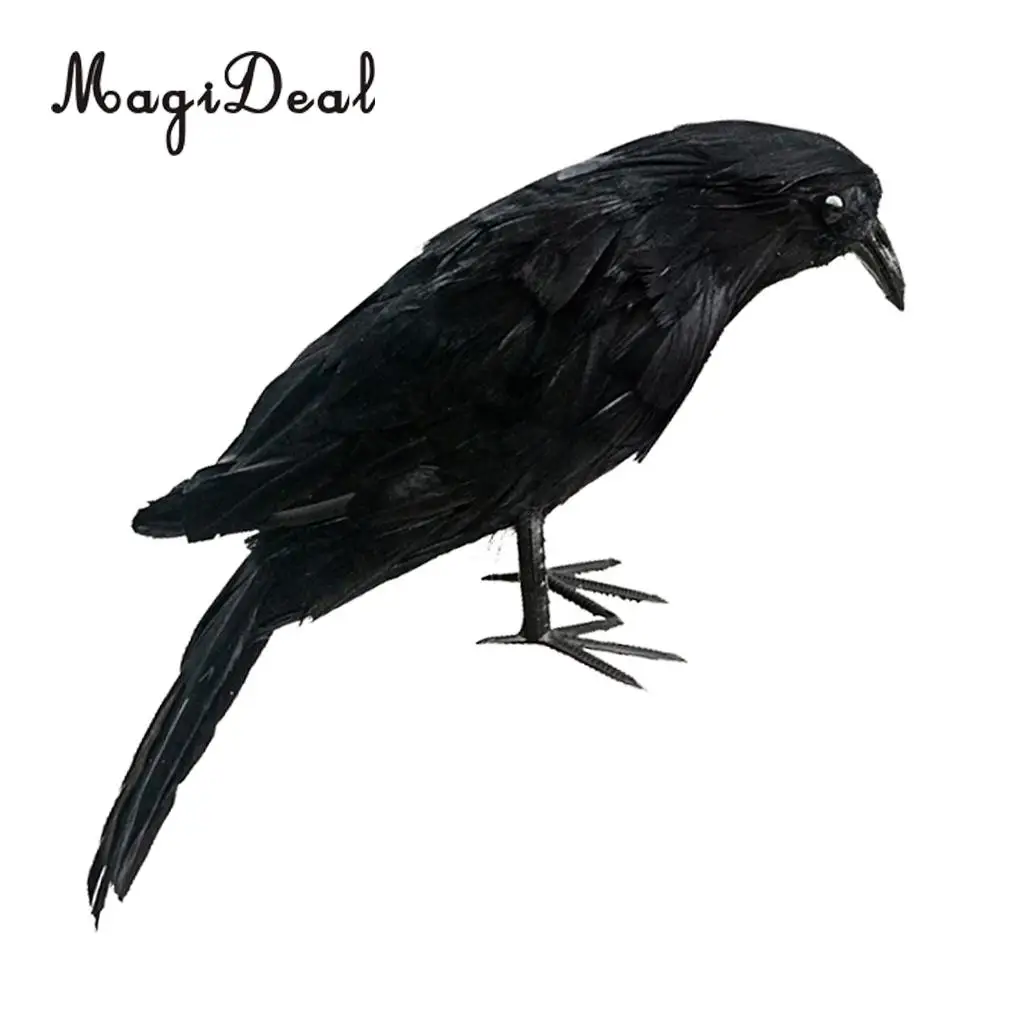 Vivid Fake Artificial Birds Raven Magpie for Coffee Shop Pub Bar Home Decoration	