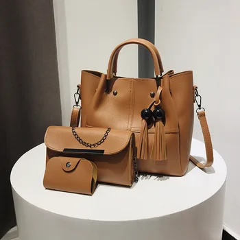 

New Women's Mother Bags Bucket Bag High Quality Brand Designer Three-Piece Fashion Single Shoulder Messenger bag Tassel Handbag