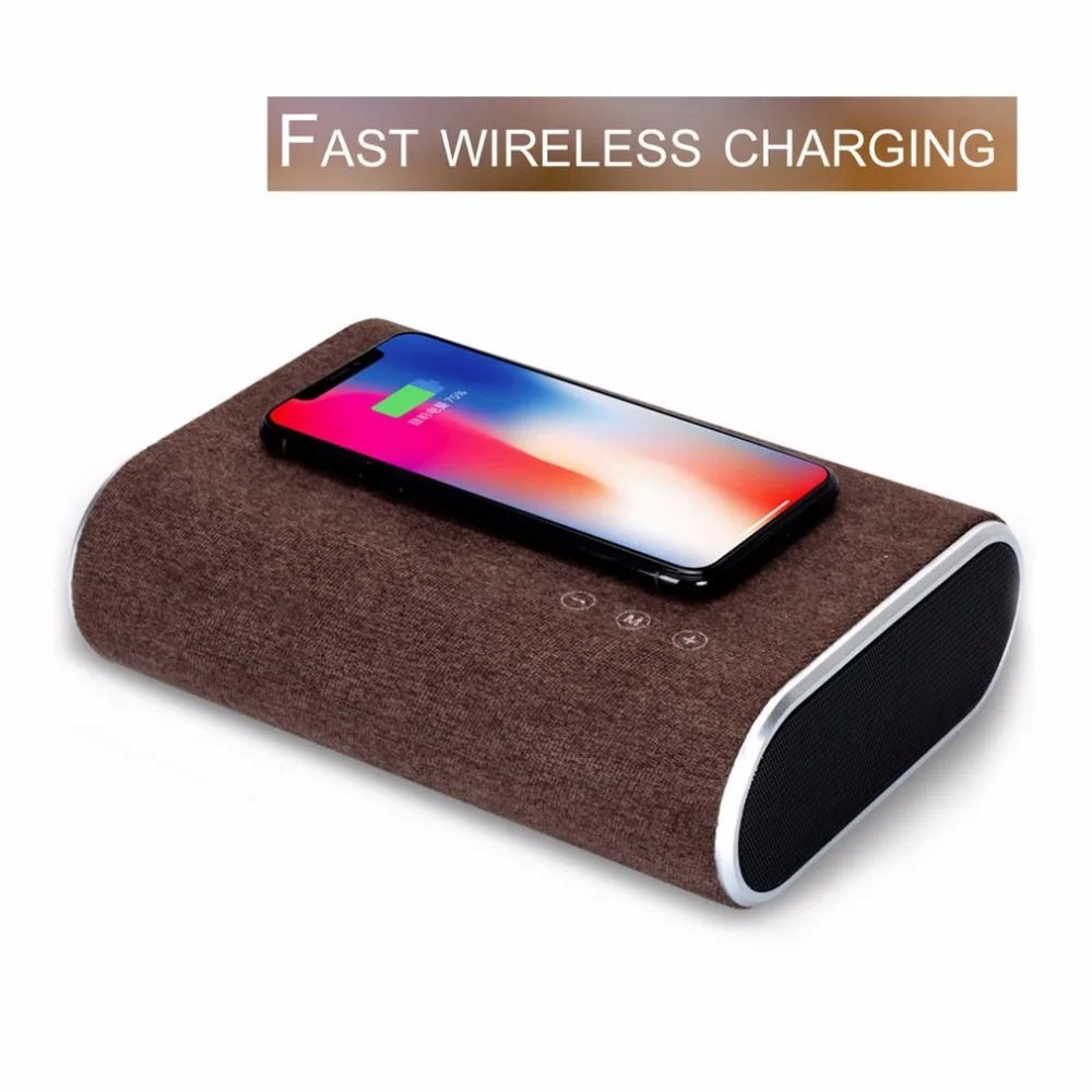 

Portable Bluetooth Speaker Multifunctional Dual-core Chip Wireless Fast Charger Stereo Music Player Support AUX Input