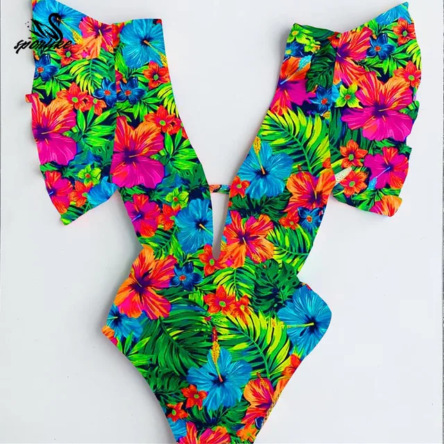 {Excellent|Wonderfull|Very Good|Very Recommended} Sexy Off The Shoulder Ruffle One Piece Swimsuit 2019 New Swimwear Women Swimsuit Deep-V Bathing Suits Beach Wear Swim Suit Best Offers