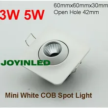 3 Вт 5 Вт 7 Вт COB мини квадратный Встраиваемый светодиодный потолочный светильник точечные лампы AC85-265V белый корпус для гостиной спальни