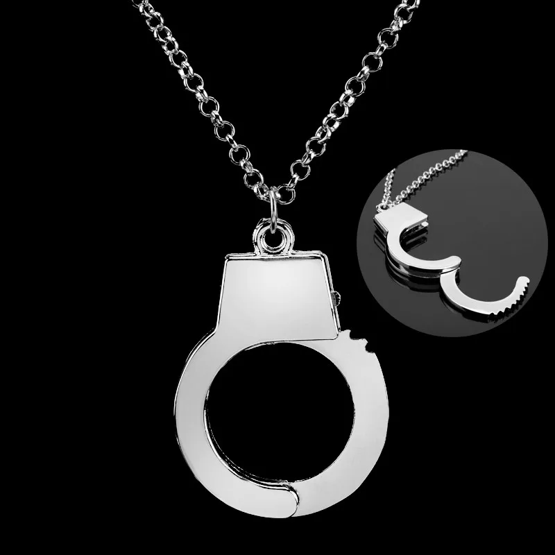 

Newest Jewelry police man Handcuff Necklace Charms Pendants Necklaces Women Men Creative Accessories collares