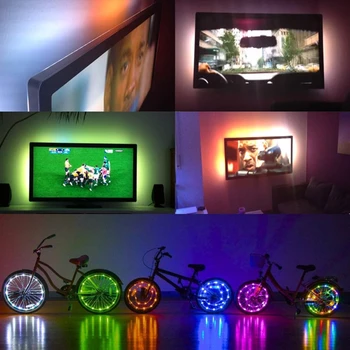 

DC 5V USB 30 LED/m 5050 RGB Non Waterproof Flexible LED Strip Light TV Back Lighting+24 Key Remote
