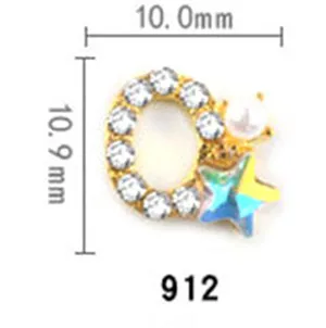 3D Nail Art Sparkly Big Rhinestone Jewel Diamond Design 10pcs Alloy Metal Crystal Stickers Glass Gem Stones Manicure Studs Tips - Цвет: 10pcs 912