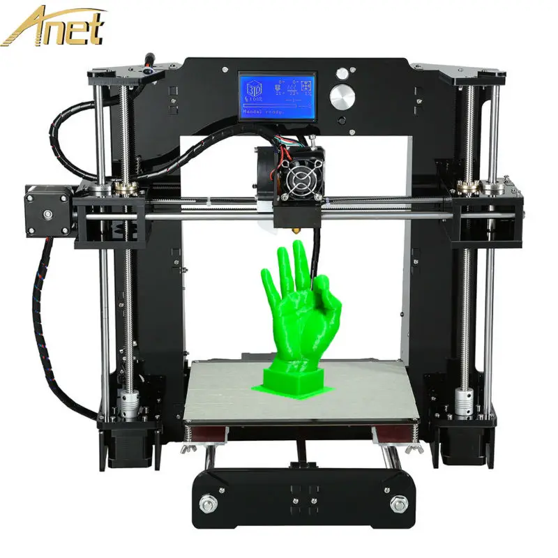 Hottest!!Free Gift 10M Filament 16GB SD Card Tool Aluminum Hotbed 3d-pritner diy with Anet a6 Reprap Prusa i3 3D Printer Kit DIY