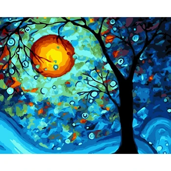 

MOLEK Van Gogh Dream Tree DIY Oil Painting by Numbers Kit Coloring Painting on Canvas Home Decor Wall Artwork for Living Room