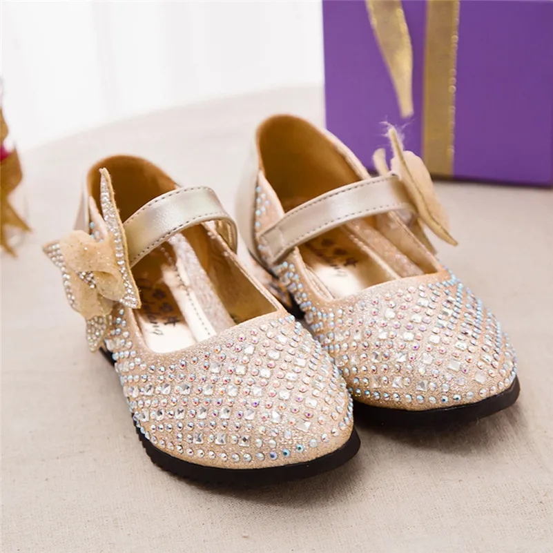 Дети Ясельного возраста кристалл для девушки Bling Блестки одиночная обувь для принцессы сандалии хорошие подарки для девочек студентов вечерние код США E1