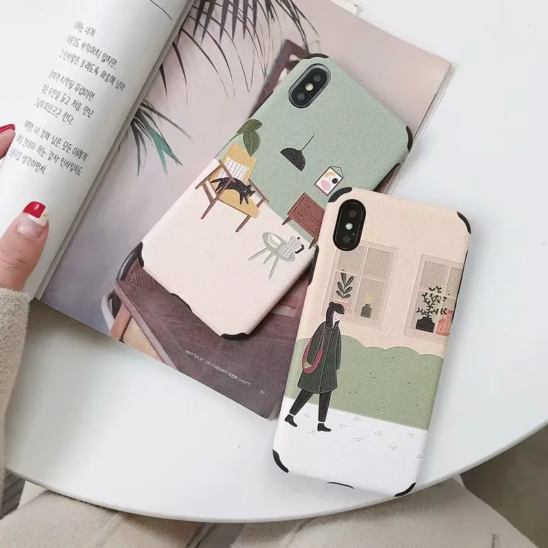 

Illustration relief Picture Girl Cat Pattern TPU Soft Silicone Cover Phone Cases For Huawei P10 P20P Honor 10 V10 Mate20pro