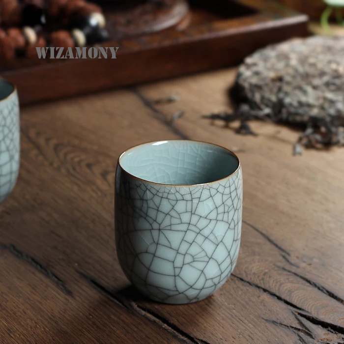 WIZAMONY китайский фарфор Longquan Celadon искусственная кожа 150 мл чайник Кофеварка высокое