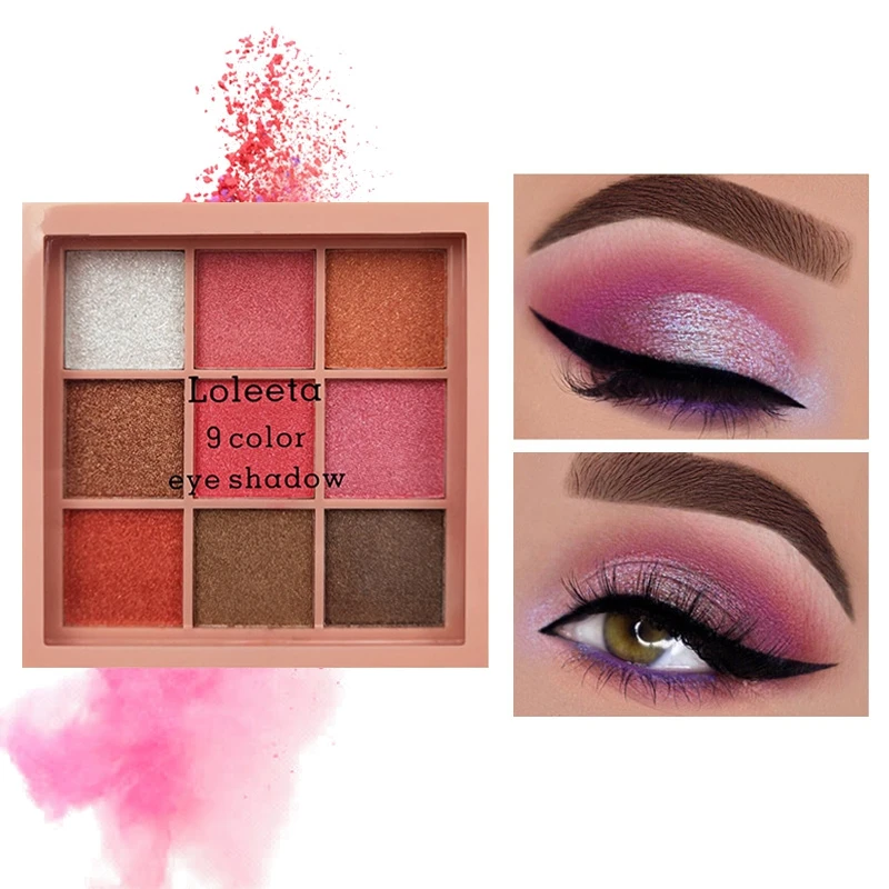 

heart-shaped nine-color eyeshadow pumpkin dirty orange wine red sunset color eyeshadow tray 2019 new arrival
