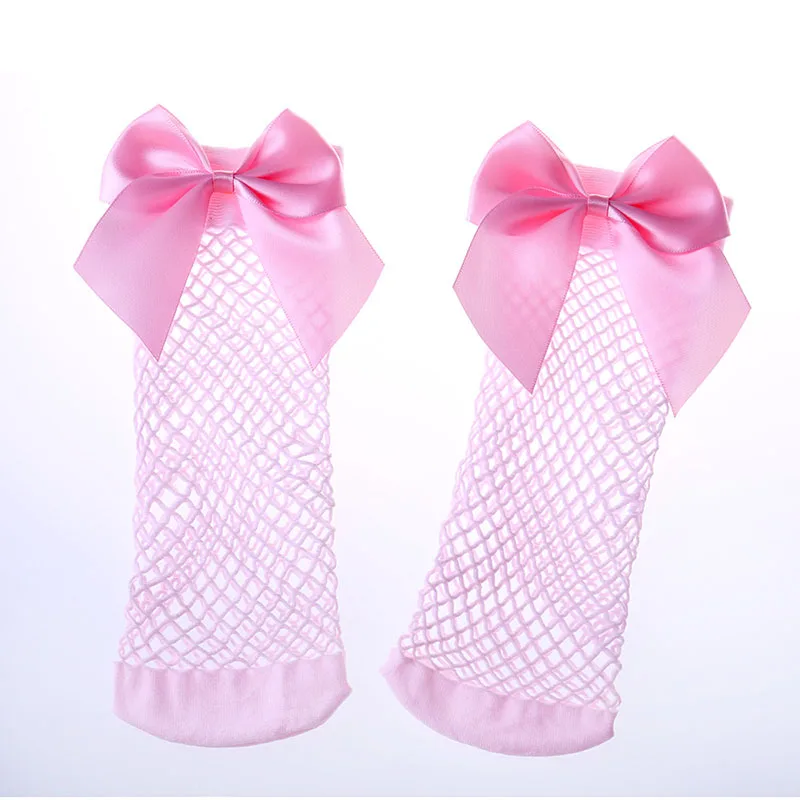 knee socks Chic Streetwear Women's Harajuku Black Breathable Bow knot Fishnet Socks.Sexy Hollow out Mesh Nets Socks Ladies Girl's Bow Sox walking socks womens