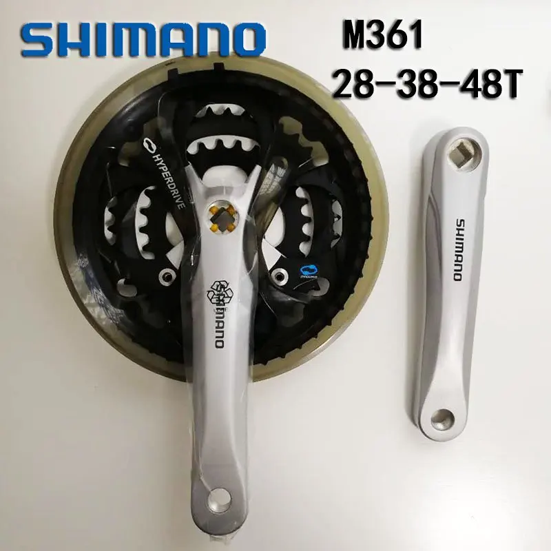 Shimano FC-M361 Трехместный 28-38-48T 170 мм велосипед Кривошип цепь серебро квадрат конические