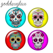 Модный красивый Панк Череп 10 шт. 12 мм/18 мм/20 мм/25 мм круглый стеклянный кабошон demo плоский задний делая результаты ZB0466