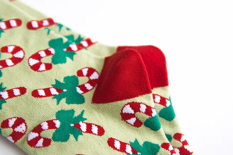 Зимние стандартные повседневные женские рождественские носки, теплые хлопковые носки с принтом снежинок и оленей, красные носки, подарок на год