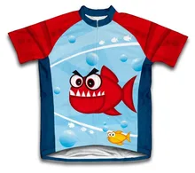 Agradable dientes del muchacho verano ciclismo jersey carretera de montaña bici bicicleta ropa deportiva de ciclismo de manga corta niño desgaste del ciclo clothing