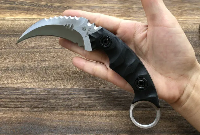 Fisharks сверхмощный тактический нож с фиксированным лезвием Karambit D2 лезвие G10 ручка охотничий Скинер Hawkbill выживания CSGO коготь ножи