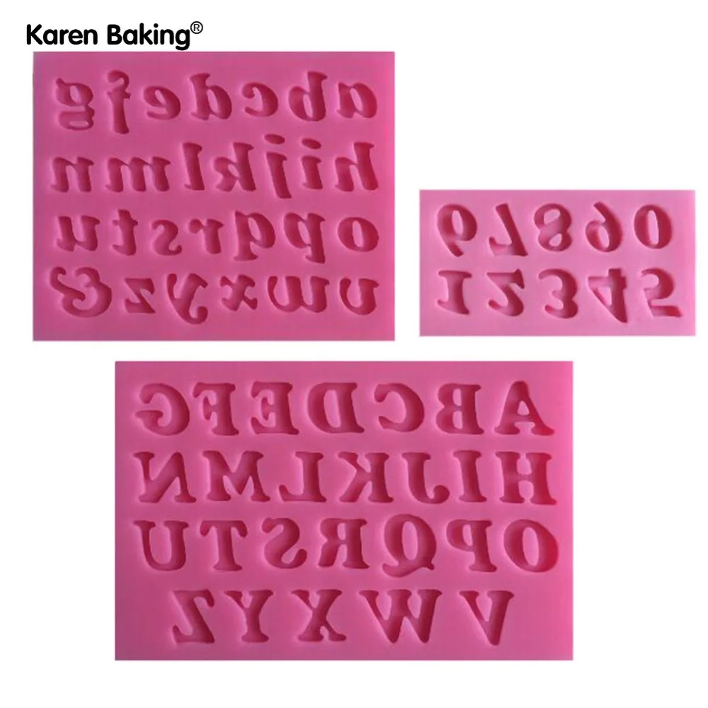 

3D English Letters & Numbers Fondant Cake Molds Soap Chocolate Mould For The Kitchen Baking 3pc/set-C243