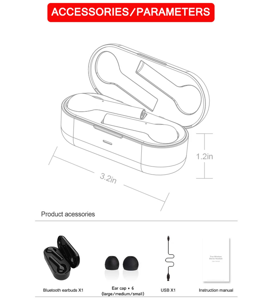 Bluetooth earphone JS18 TWS Earbuds 