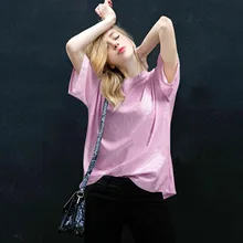 XL-5XL женщин Круглая горловина с коротким рукавом футболка; топы лето осень повседневные для отдыха топы, футболки бренд чистый цвет Свободные Топы Большие размеры