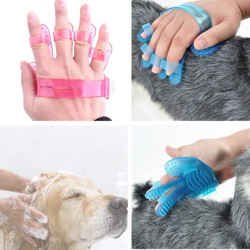 Собака Кот щетка для мытья перчатки ручной в форме Уход за лошадьми массажер-расческа для волос для домашних животных Душ Чистящая Щетка для ванны 2 шт./лот