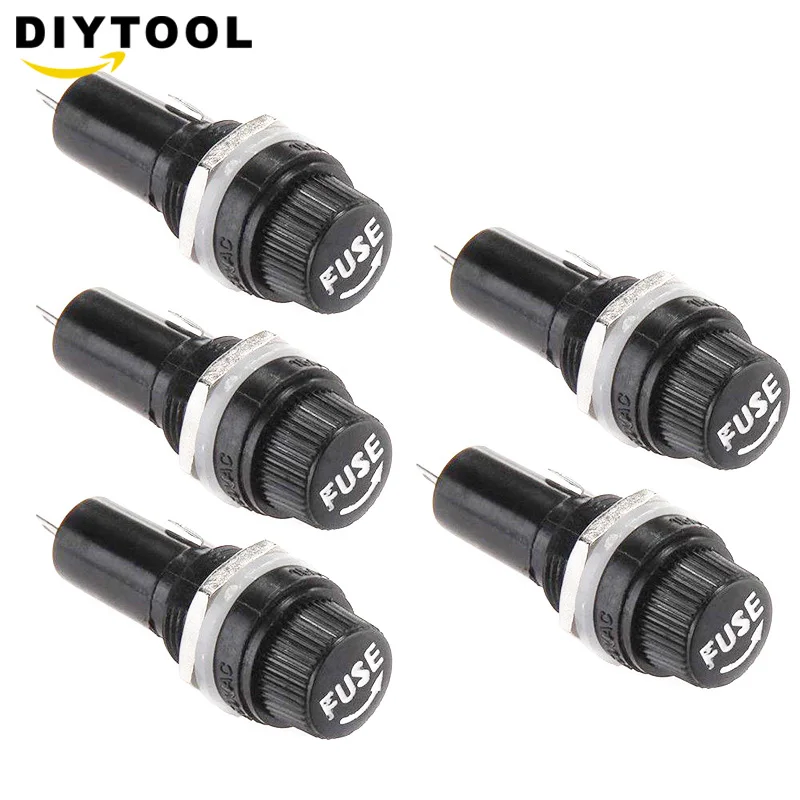 AC 250V 15A Electrical Panel Mounted 5x20mm Fuse Holder For Radio Auto Stereo 