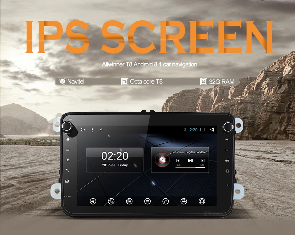 Perfect 2 DIN CDZ8060 2G android 8.1 car dvd player for VW polo golf passat tiguan skoda yeti superb rapid gps 2 din 0