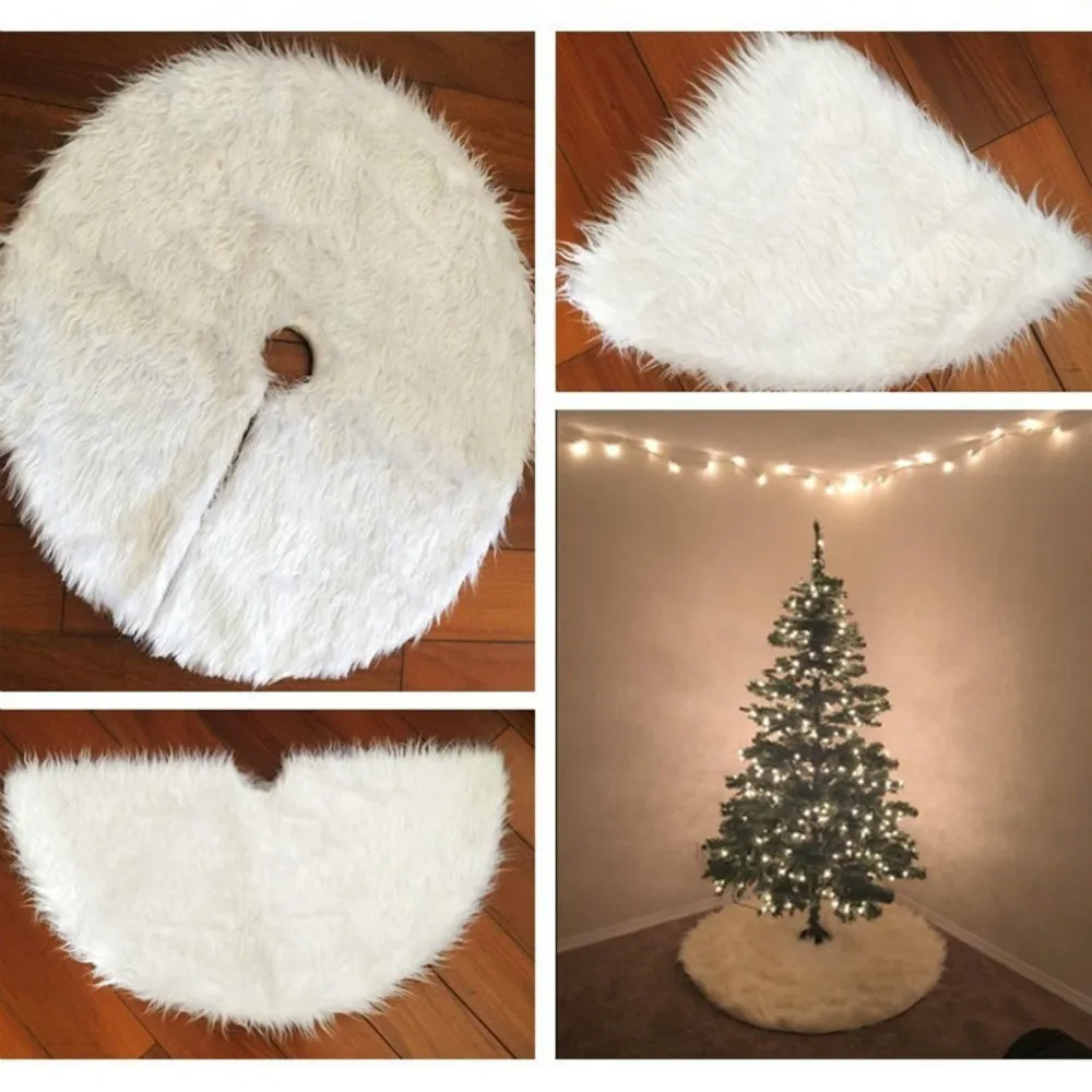 

Christmas Tree Skirts Cloth Tree 78cm Christmas Plush Long Haired Christmas Tree Skirt Decor Home Decoration Nov7