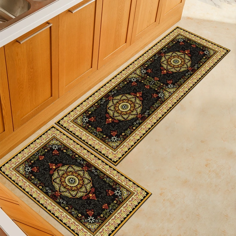 Персидский стиль Коврики для кухни ковры гостиная спальня двери Коврики Классический исследование ванная комната Нескользящие пол кофе