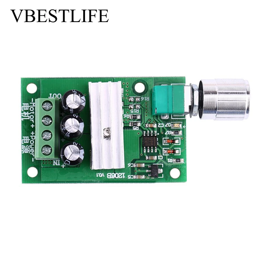 

DC 6-28V Motor Speed Regulator 3A PWM DC Motor Speed Controller Switch Function 1206B With Outer Case