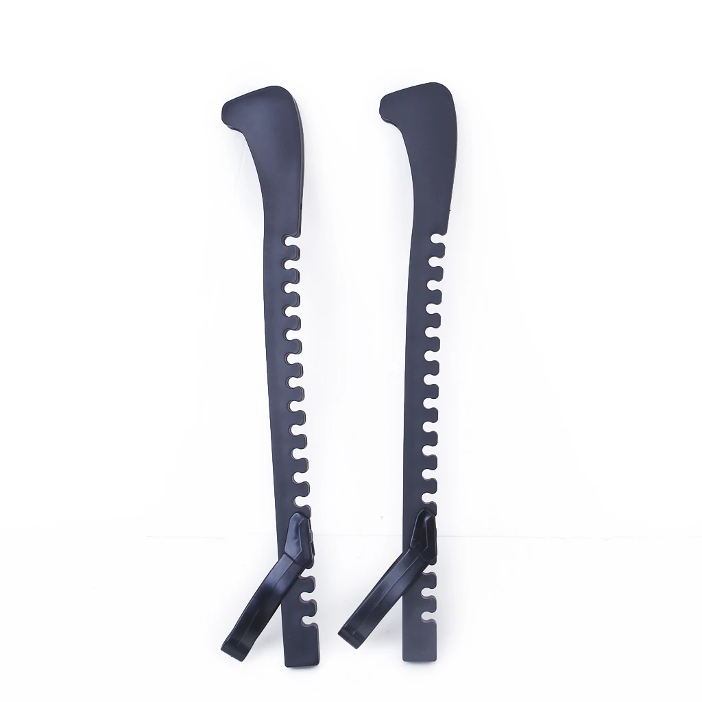 1Pair Black Plastic Ice Hockey Skate Blade Guards Cover Adjustable Field Hockey Placement