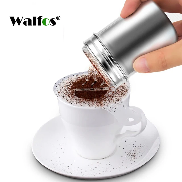 Special Price New Stainless Steel Chocolate Shaker Cocoa Flour Salt Powder Icing Sugar Cappuccino Coffee Sifter Lid Shaker Kitchen Tools