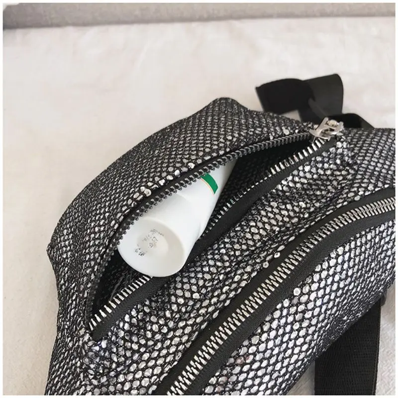 Женская поясная сумка на пояс из искусственной кожи, сумка на пояс, сумка для путешествий, сумка-бум, Сумочка с блестками для телефона