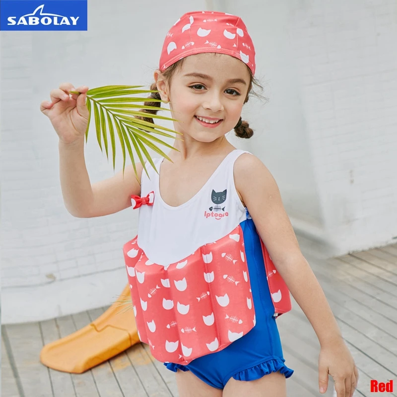 SABOLAY Children's Swimsuit Girls Soft Elastic One Piece Summer Buoyant