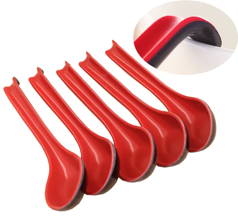 

New Arrival 1pcs Double Color Thicken Plastic Soup Spoon tableware Ice Cream Dessert Tea Spoon for Kitchen Cooking tool