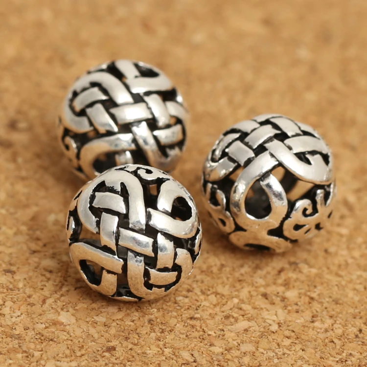 Бусины из серебра 925 пробы с тибетским бесконечным узлом|jewelry beads|knot beadsbeads tibetan |