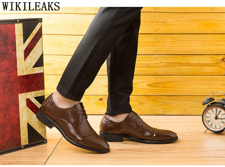 Деловые мужские туфли Oxford; итальянская мужская кожаная обувь; брендовая официальная обувь coiffeur; Мужская классическая обувь коричневого цвета; большие размеры; buty meskie