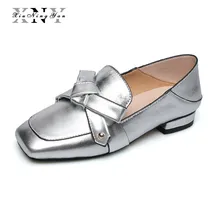 XiuNingYan/Женская обувь на плоской подошве; модные оксфорды с квадратным носком; женская повседневная обувь из натуральной кожи; сезон весна-осень; женская обувь с перфорацией типа «броги»