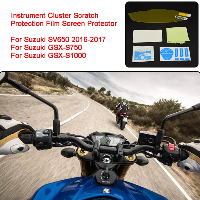For Suzuki SV650 2016-2017 GSX-S750 GSX-S1000 Motorcycle Instrument Cluster Scratch Protection Film Screen Protector Blu-ray (1)