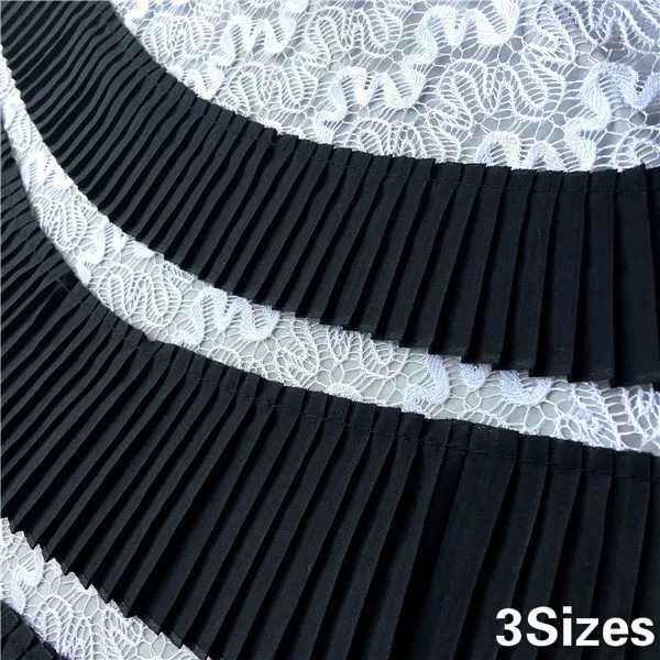 

3Sizes Korean Cotton Linen 3D Pleated Lace Applique Ribbon Trim Folded Sewing DIY Collar Cuffs Decor Clothing Material Accessory