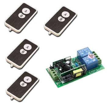 

New Arrival 10A 2 CH RF Wireless Remote Control 1* Receiver +4* Transmitters 2 Keys Wide Voltage AC 85-250 V