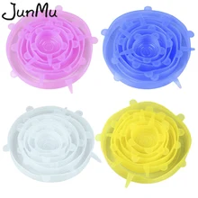 6 шт./компл. силиконовые растягивающиеся крышки Универсальная крышка Силиконовая пищевая плёнка чаша горшок крышка Силиконовая крышка сковорода кулинарные кухонные принадлежности