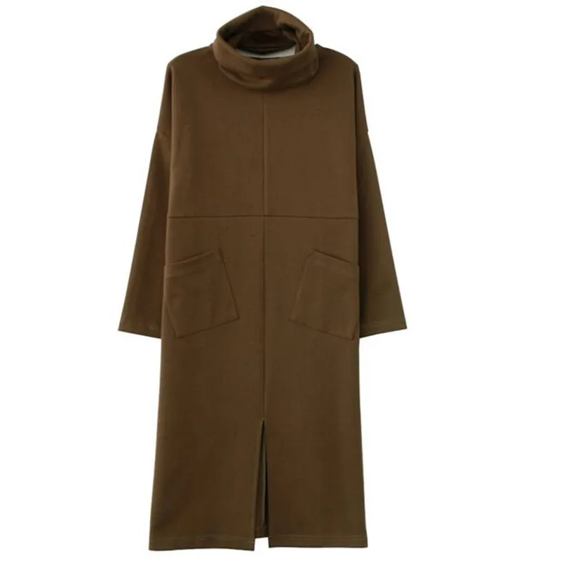 

Hot 2019 Women thickening Long Sleeve winter Dress Female Autumn Warm turtleneck Dress Feminine large size dresses S- 5XL 6XL