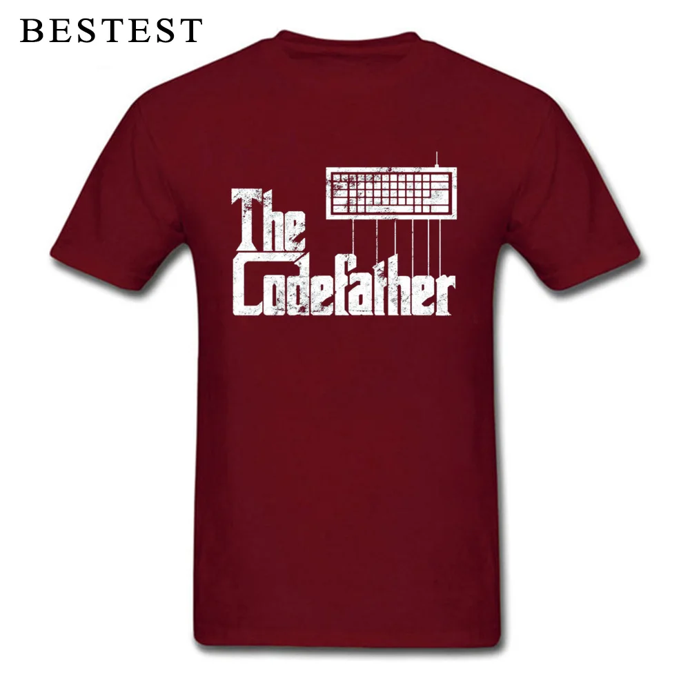 Casual Crewneck T Shirt Summer Fall Tops Shirt Short Sleeve 2018 Discount 100% Cotton Casual Tees Print Men Top Quality Funny programmer t shirt The Codefather t shir maroon